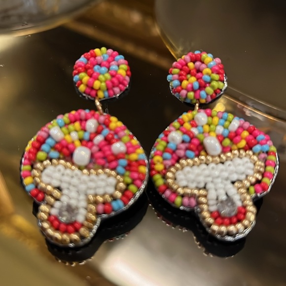 Beaded Mushroom Earrings - Picture 3 of 5
